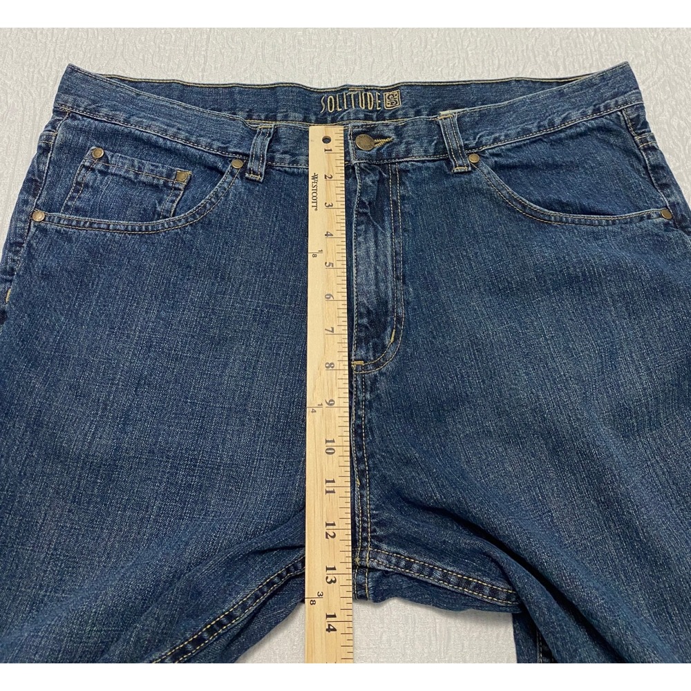 Solitude Wide Leg Men's Jeans Size 39x26 Blue Straight - Picture 5 of 7